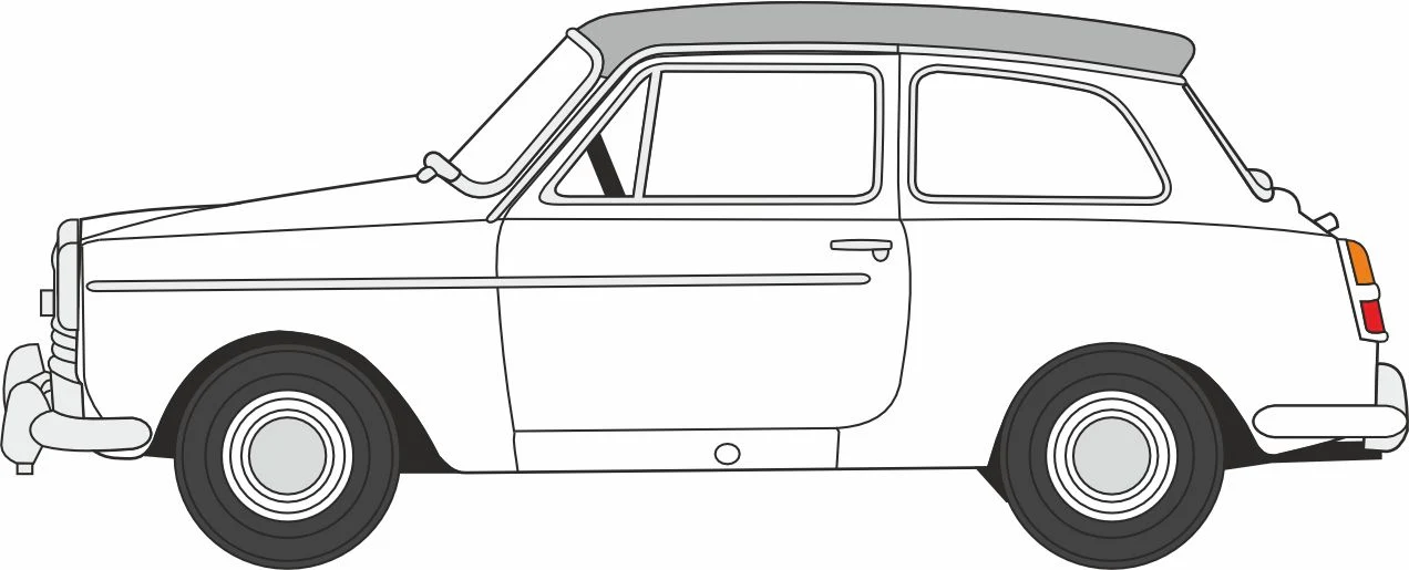 Austin A40 MkII Snowberry White/Cumulus Grey