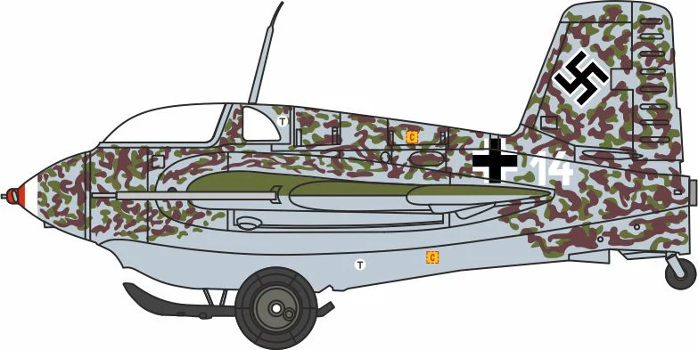 Messerschmitt ME163 1E White 14 JG400 Brandis 1945